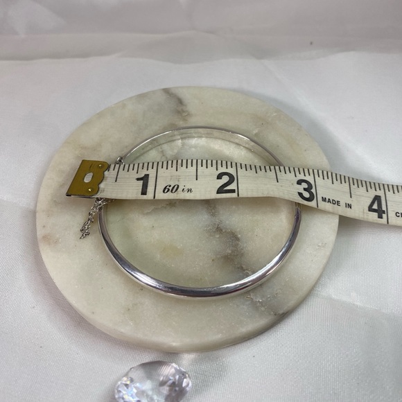 925 STERLING SILVER VINTAGE smooth shiny bangle bracelet - Picture 6 of 8